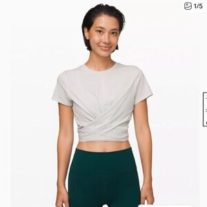 Lululemon Time to Restore Light Gray Wrap Top